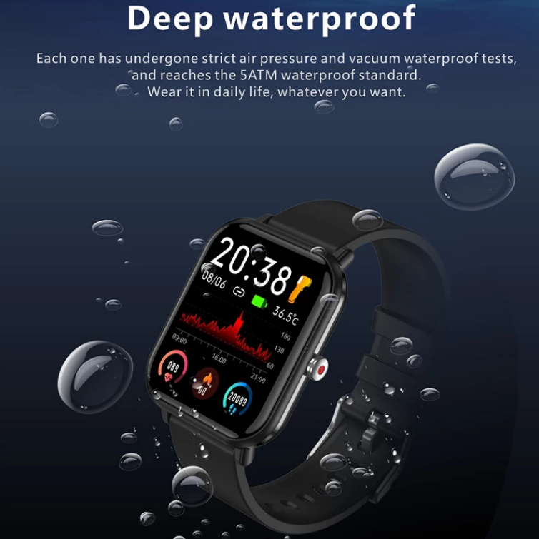 2024 Blood Pressure Monitor Wrist Face Sport Waterproof Blood Pressure Smart Watch For Android iOS