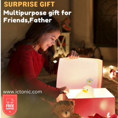 Ictonic™ Soft LED Duck Night Light USB Rechargeable for Perfect Gift