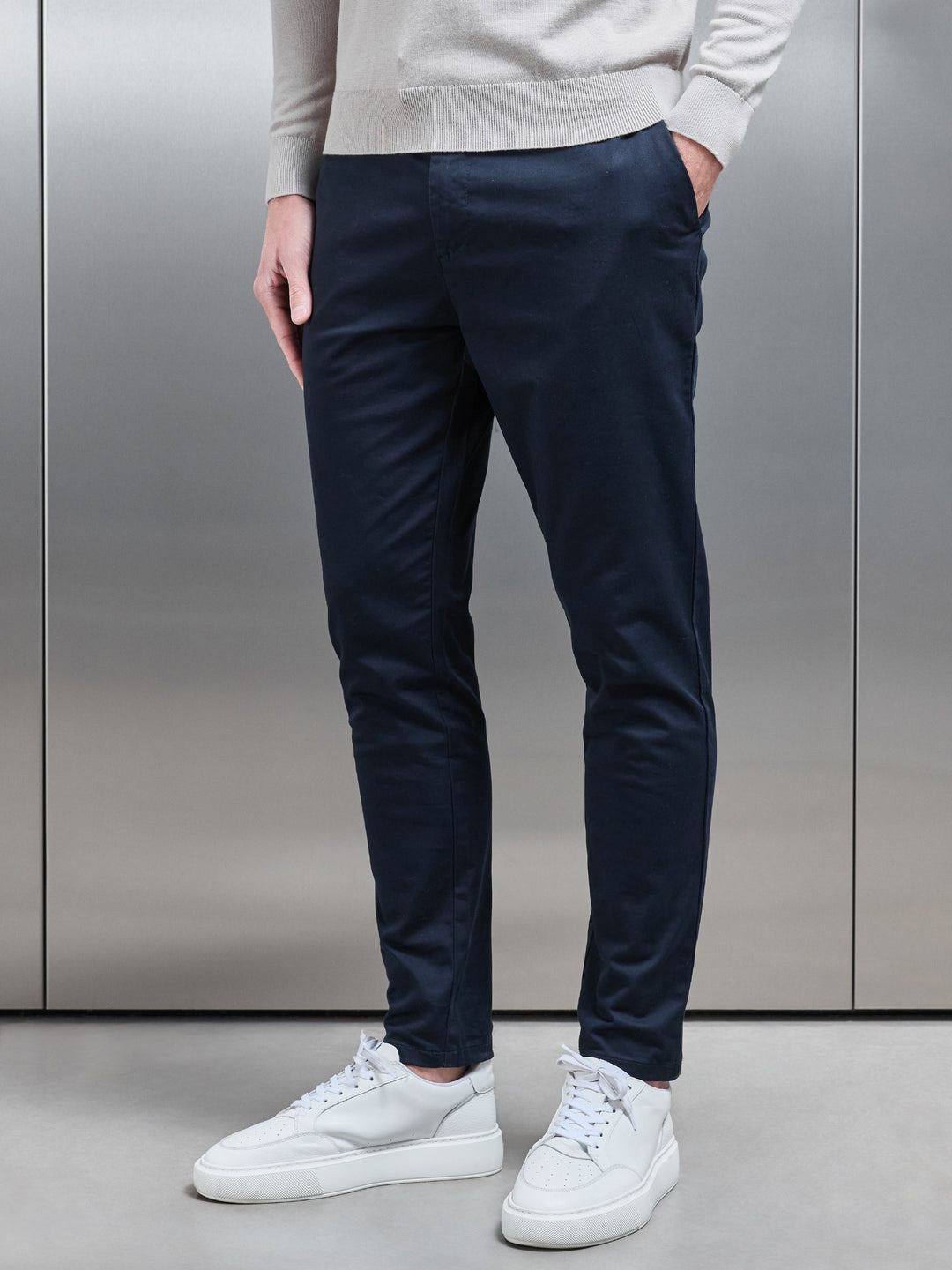 Tailored Chino Trouser in Navy