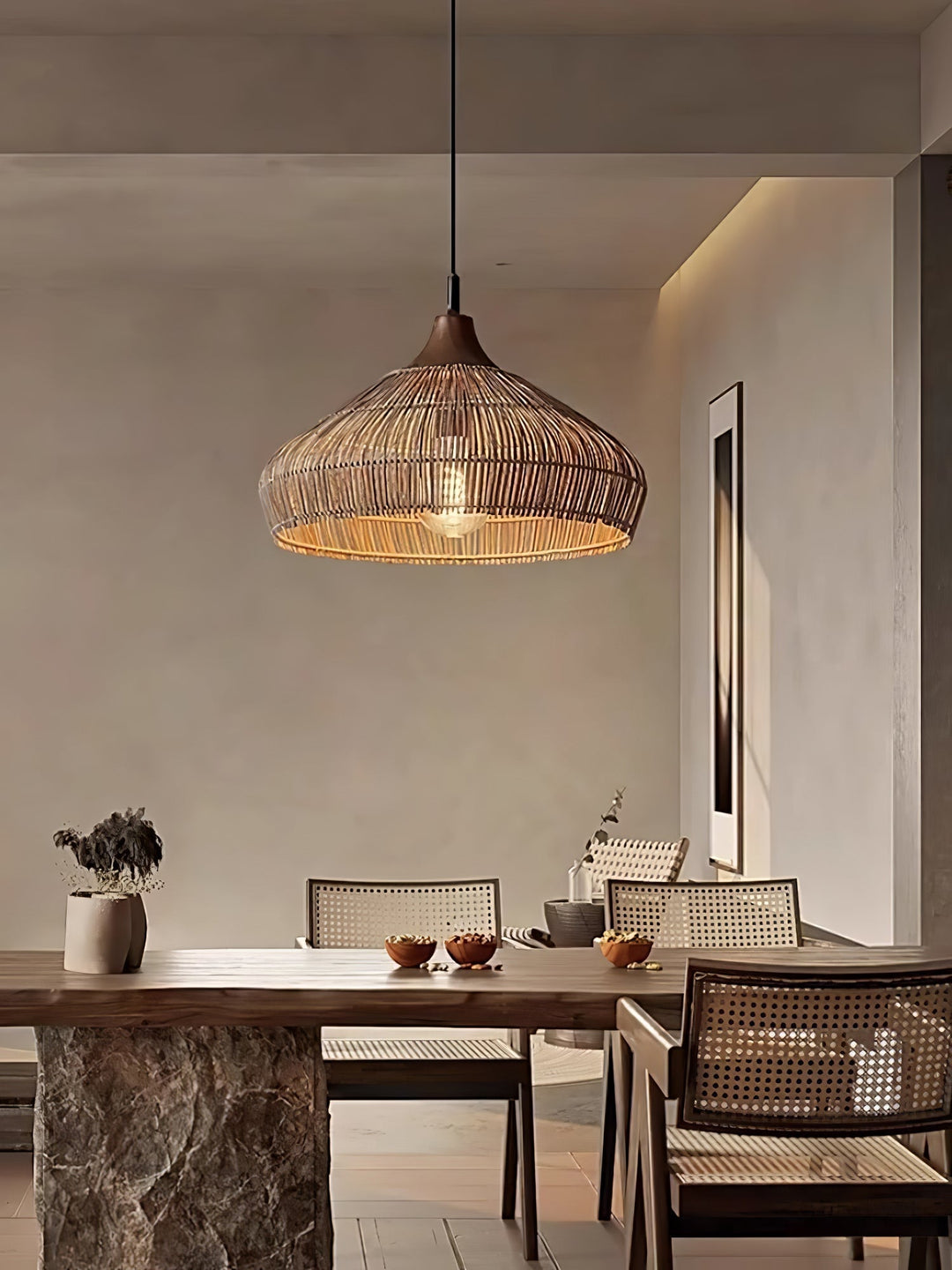 Wicker Rattan Pendant Light