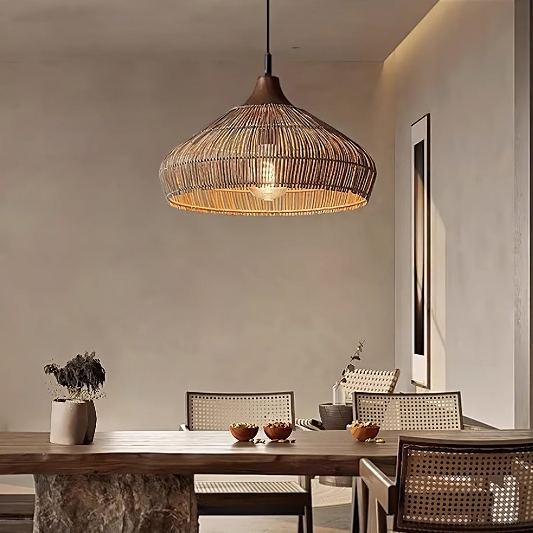 Wicker Rattan Pendant Light