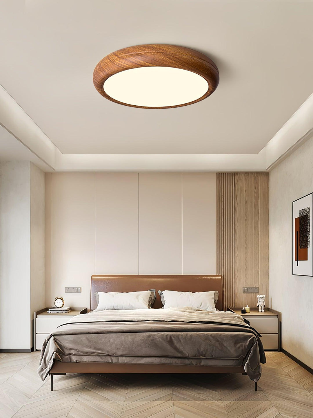 Wood Grain Round Ceiling Light