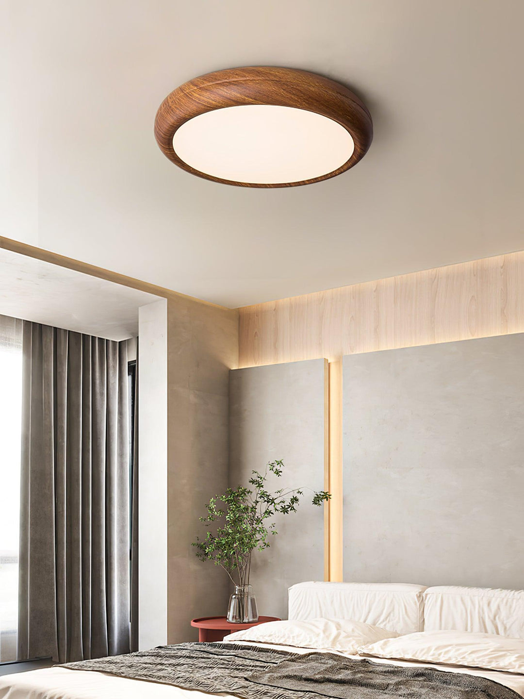 Wood Grain Round Ceiling Light