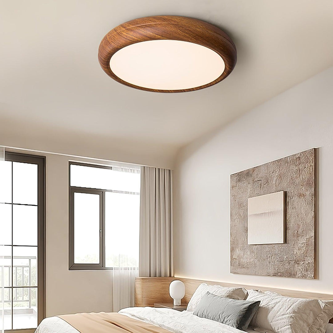 Wood Grain Round Ceiling Light