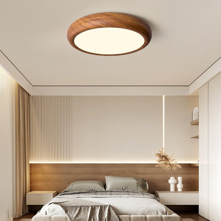 Wood Grain Round Ceiling Light