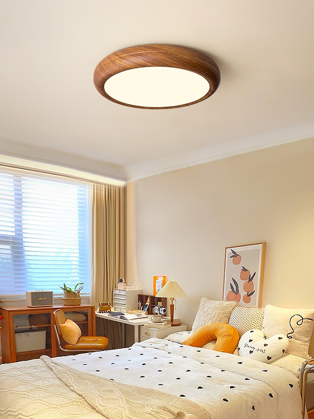 Wood Grain Round Ceiling Light