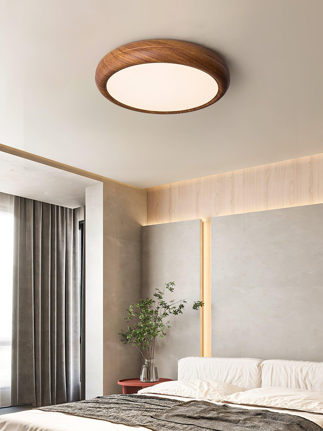 Wood Grain Round Ceiling Light