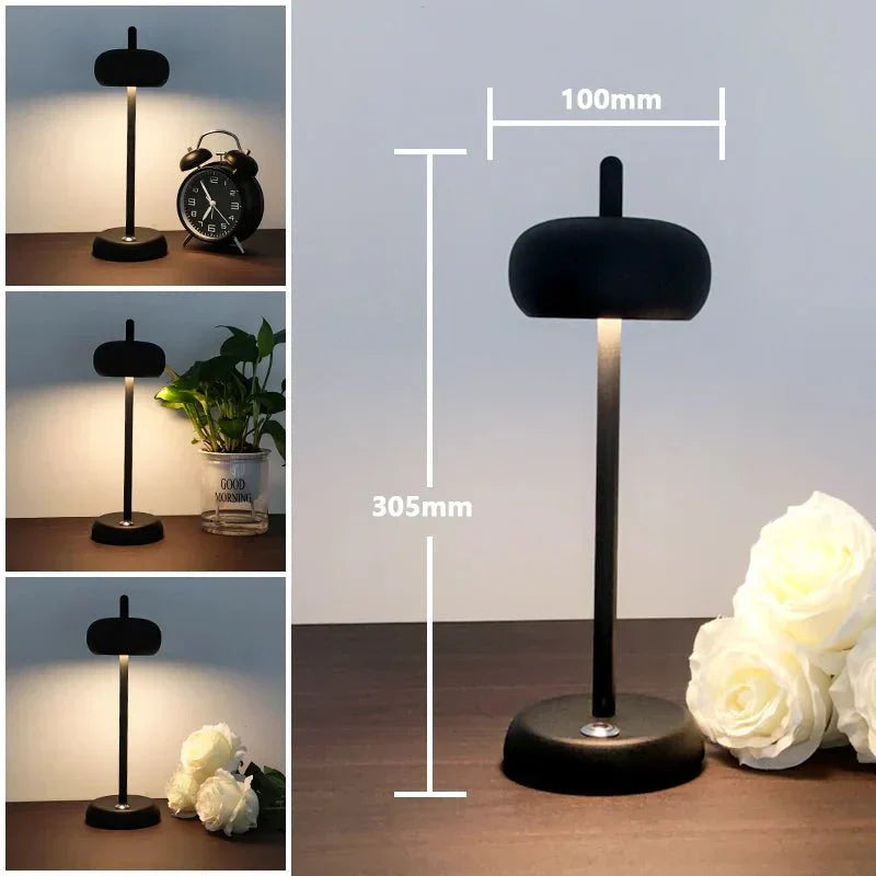 Modern Art Cordless Round LED Table Desk Lamp