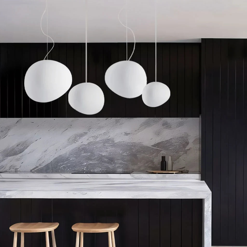 White Pebble Pendant Light