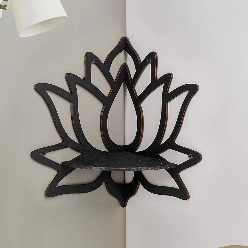 LuxeLedge | Modern & Elegant Lotus Wood Shelf