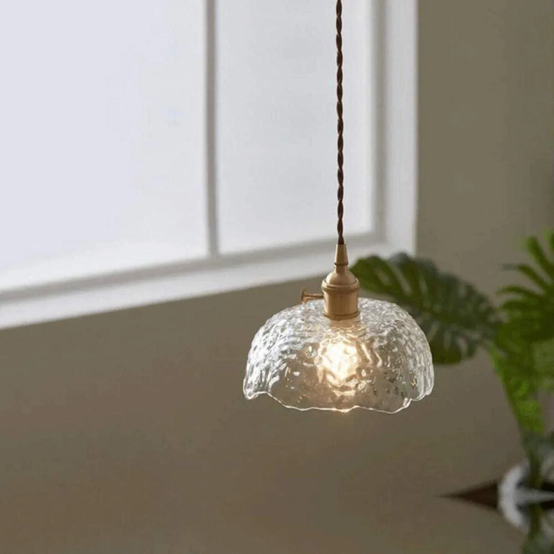 Irregular Brass Glass Pendant Light