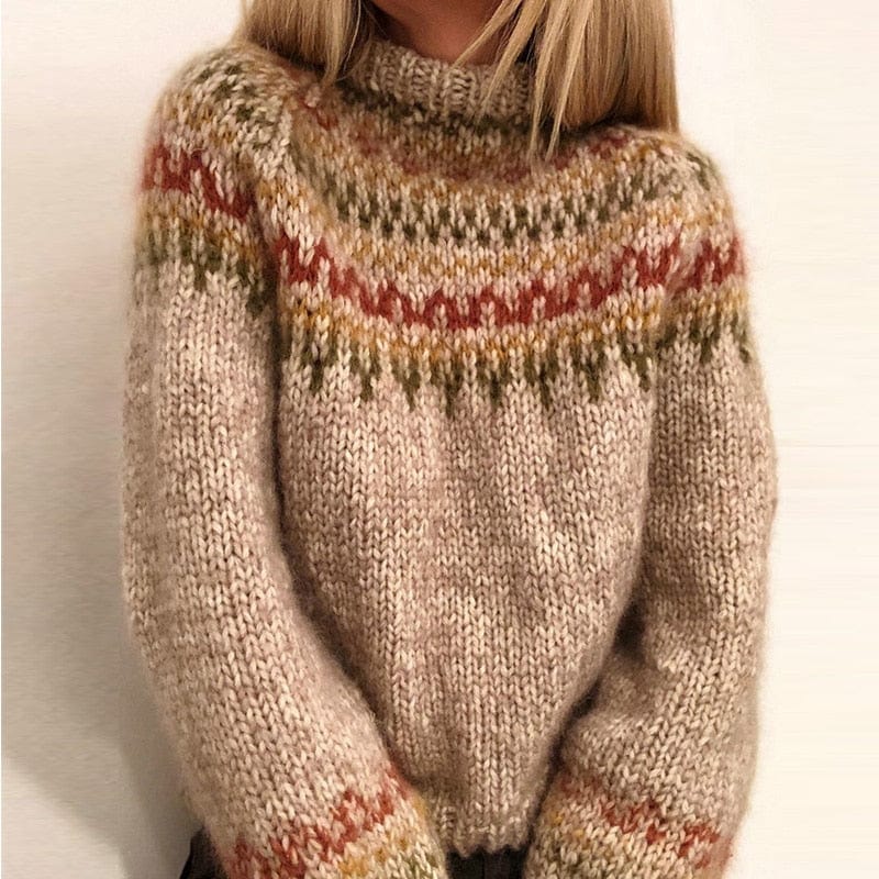 Chunky Fair Isle Knit Sweater