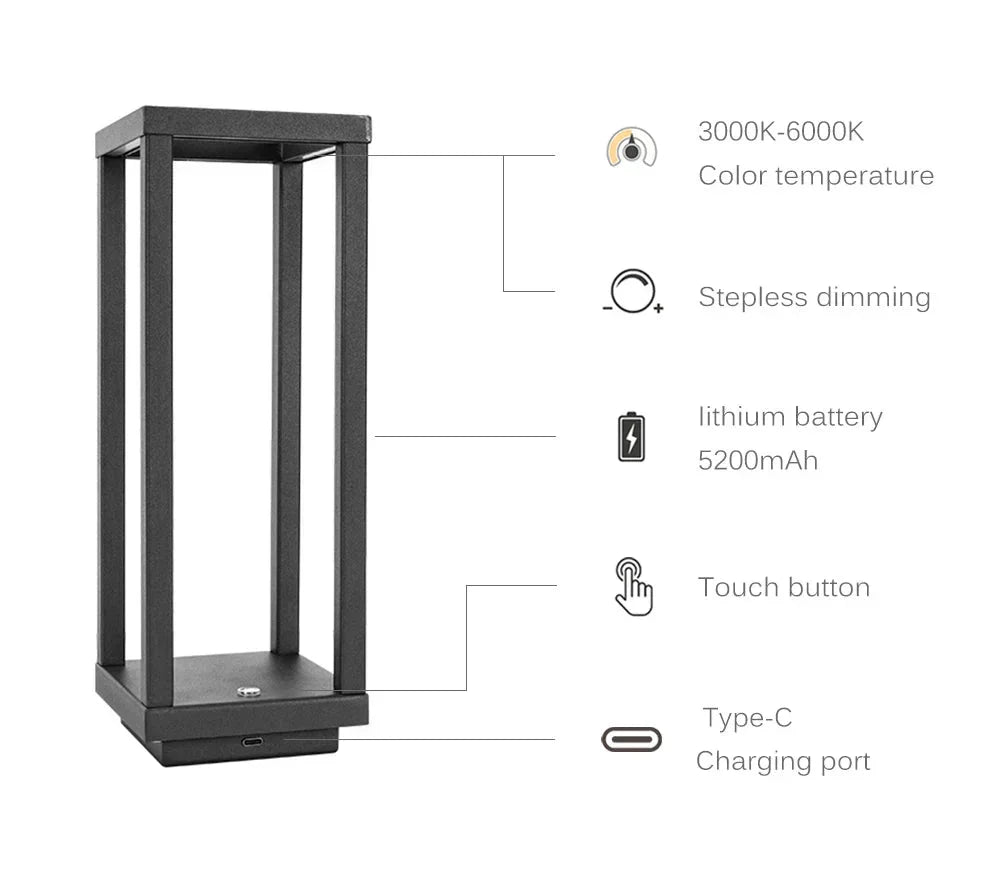 Cordless LED Touch Sensor Table Lamp