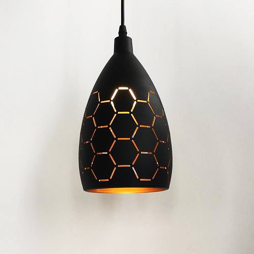 Besson pendant lights in patterned metal