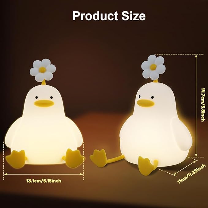 Ictonic™ Soft LED Duck Night Light USB Rechargeable for Perfect Gift