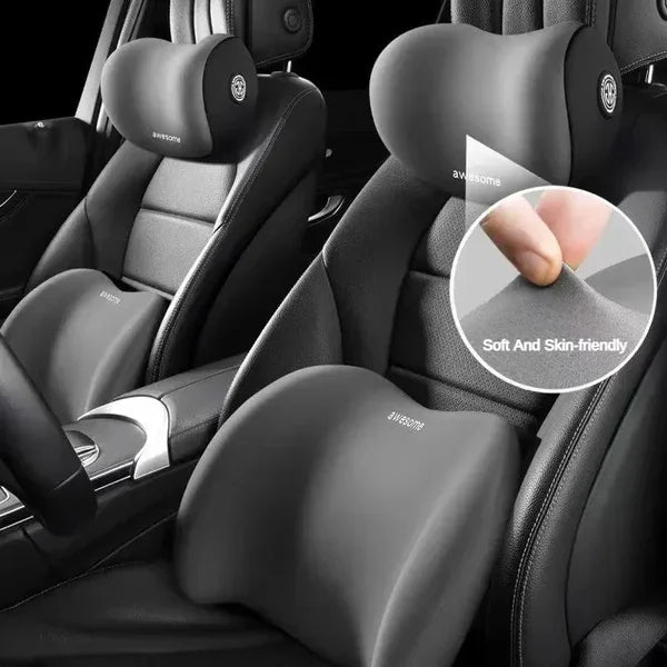 Car Headrest & Lumbar Support Cushion [Universal Fitment]