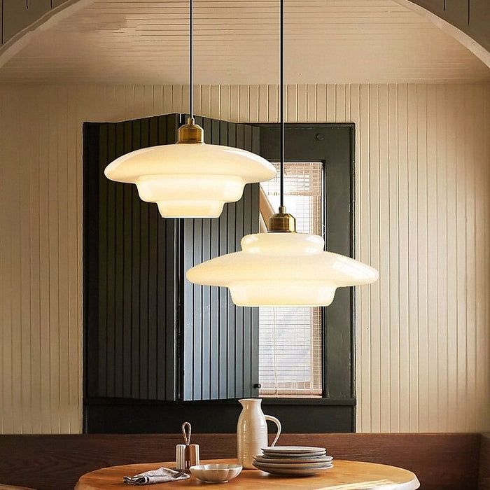 White Glass Pendant Light