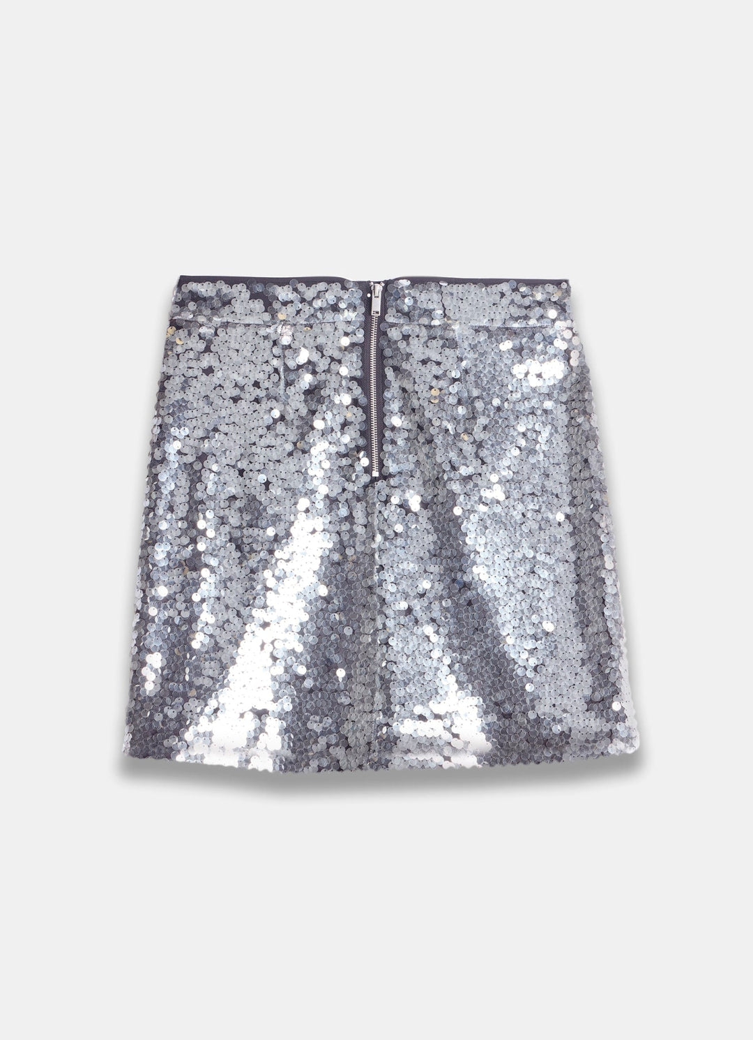 Women's Grey Sequin Mini Skirt – Sparkling Party Wear, High-Waist, Glamorous Design