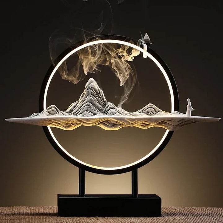 The Vast Land Incense Burner Lamp – Resin Lamp with Cascading Smoke for Meditation and Home Decor