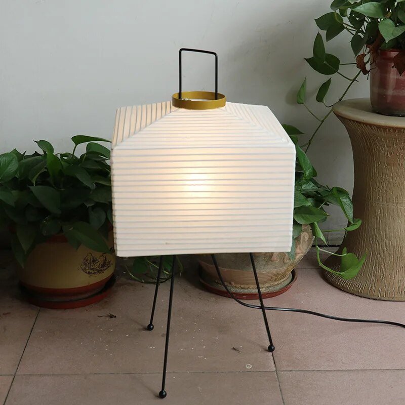 Japanese Design Square Floor Rice Lamp