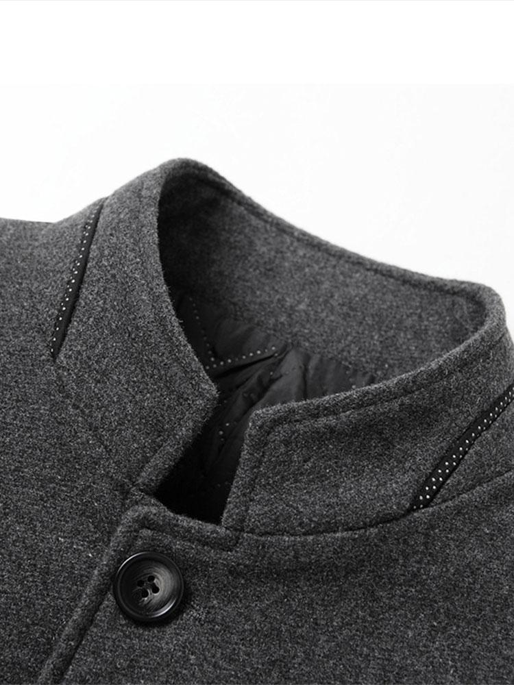 Stand Collar Wool Blended Blazer