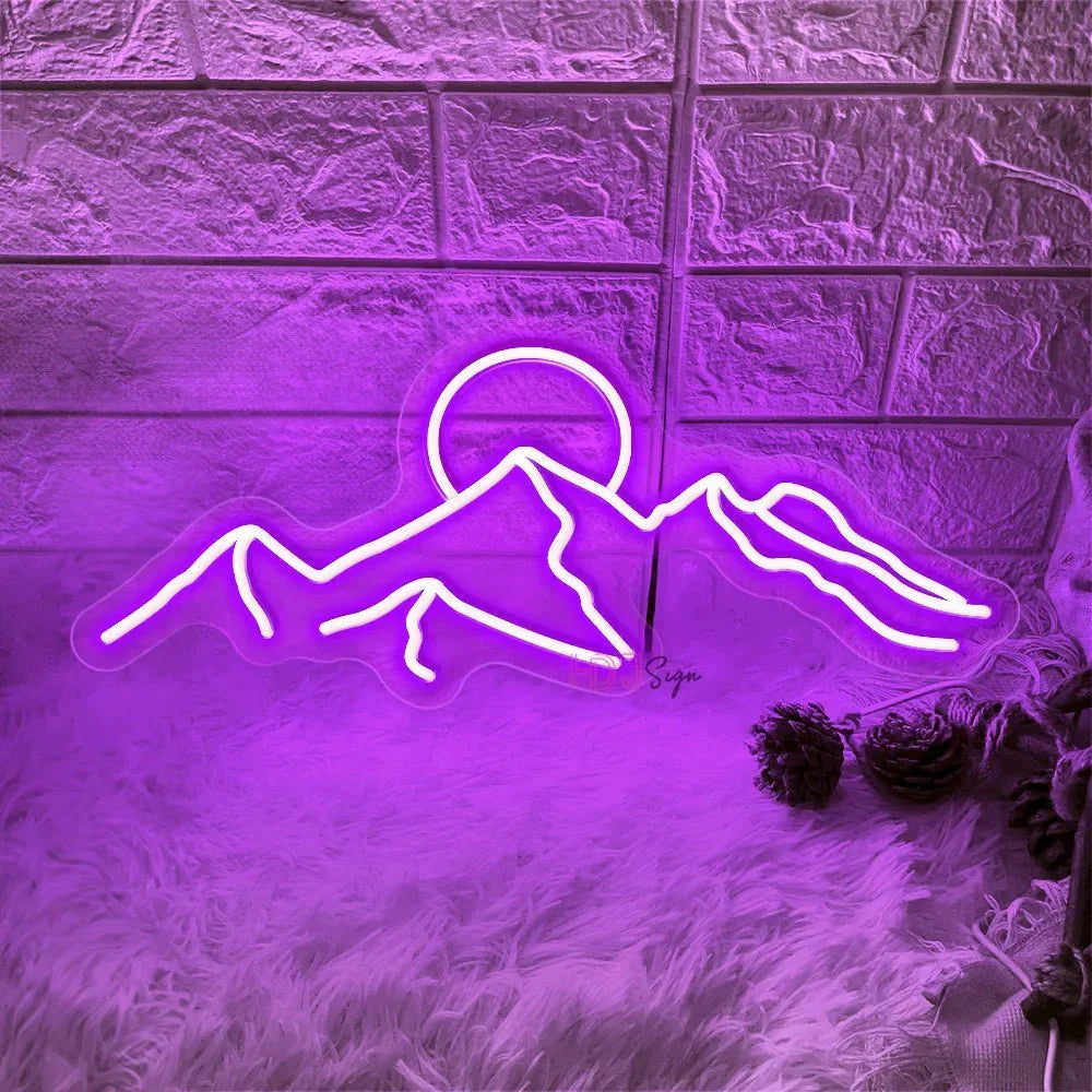 LED Mountain & Sun Neon Light Sign