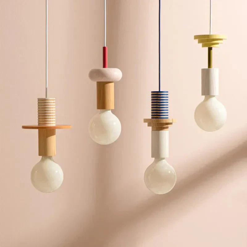 Minimalist Wood Effect LED Pendant Light