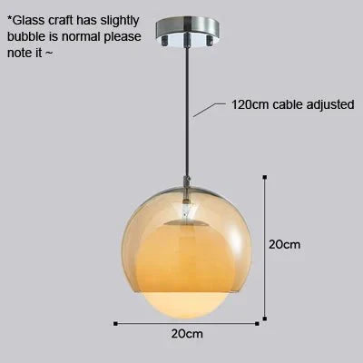 Modern Minimalist Glass Ball Pendant Light